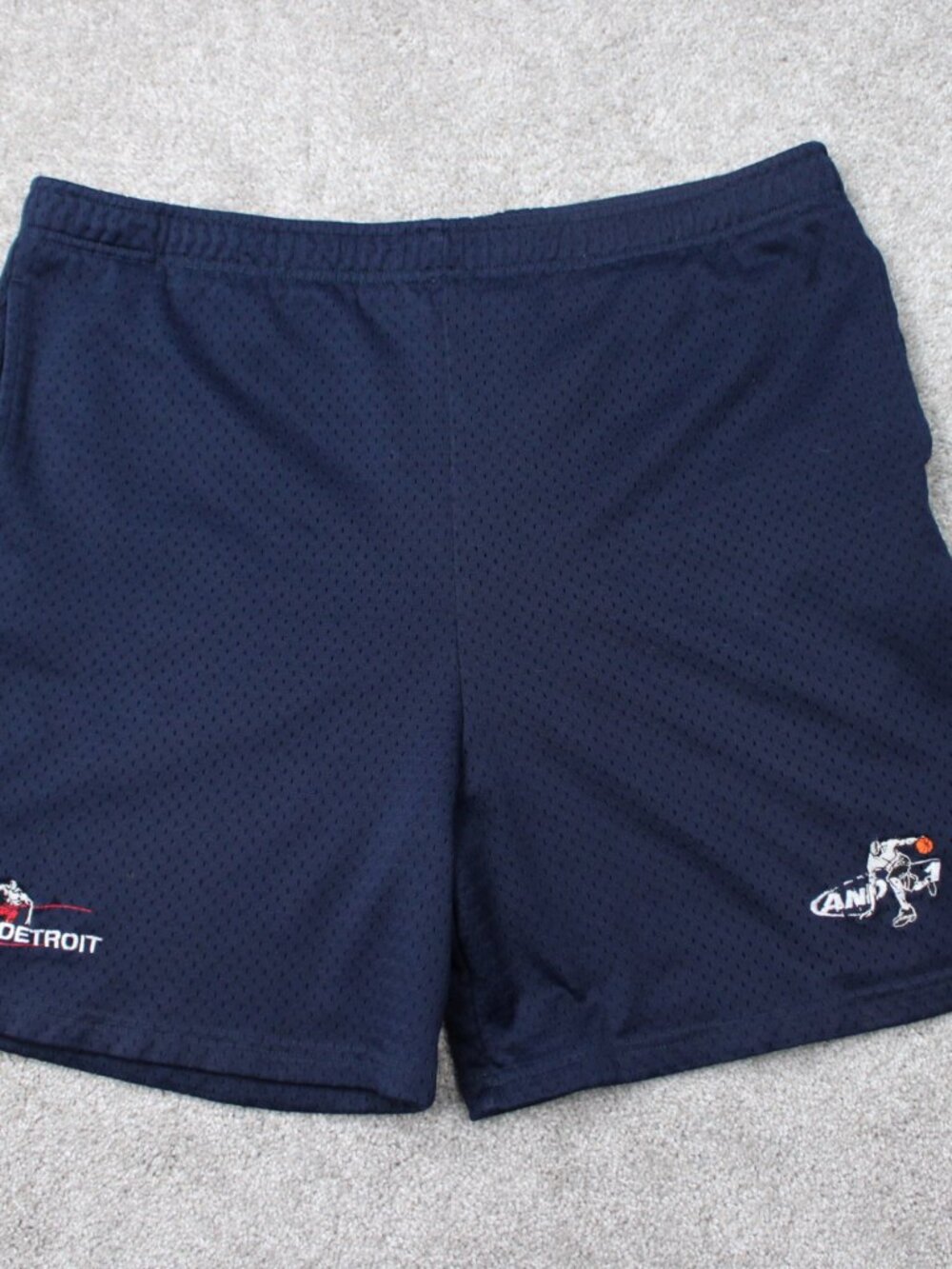 VTG And1 Shorts Mens XL Blue 7" Detroit Mesh Basketball Polyester Athletic